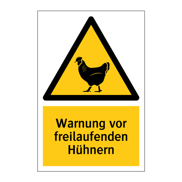 Warnung vor freilaufenden Hühnern