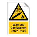 Warnung Gasflaschen unter Druck