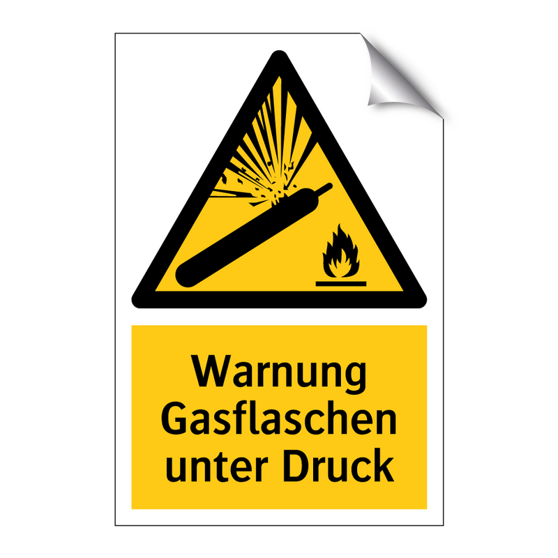 Warnung Gasflaschen unter Druck
