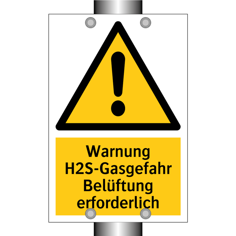 Warnung H2S-Gasgefahr Belüftung erforderlich