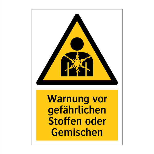 Warnung vor gefährlichen Stoffen oder Gemischen