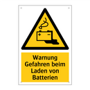Warnung Gefahren beim Laden von Batterien