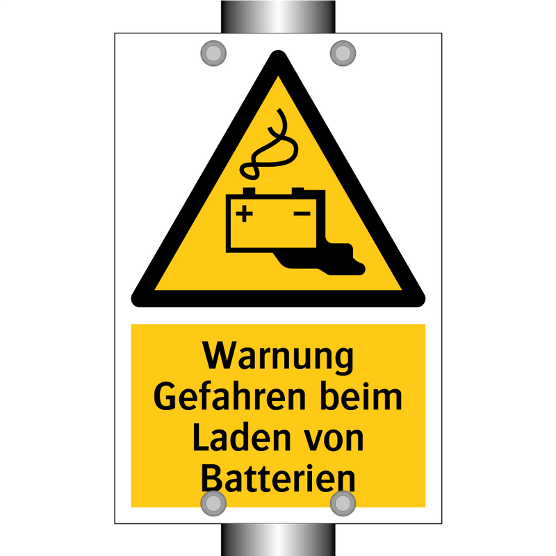 Warnung Gefahren beim Laden von Batterien