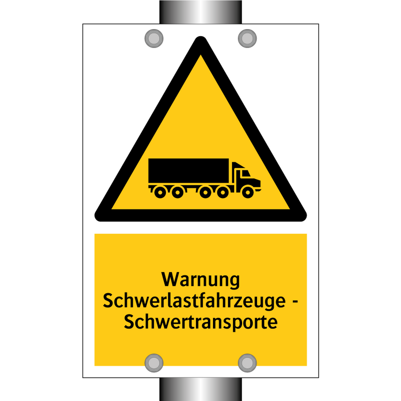 Warnung Schwerlastfahrzeuge - Schwertransporte