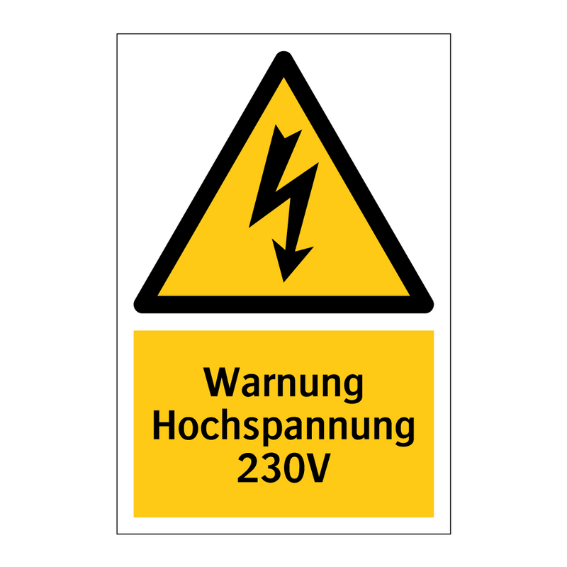 Warnung Hochspannung 230V