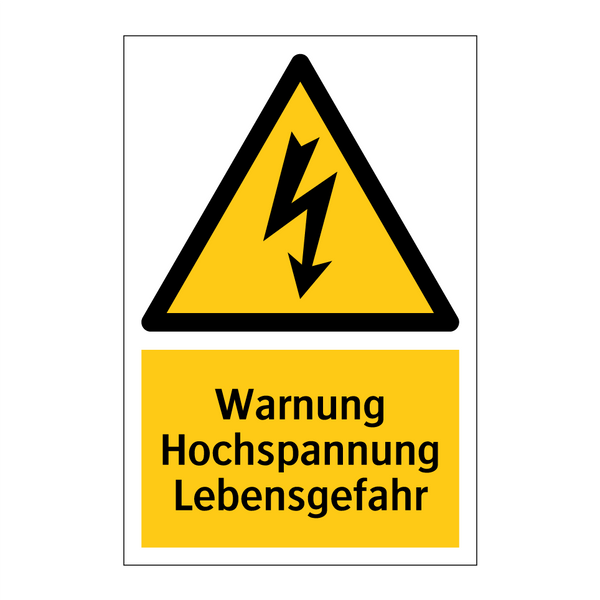 Warnung Hochspannung Lebensgefahr