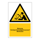 Warnung Hochgeschwindigkeitsauswurf Werkstück