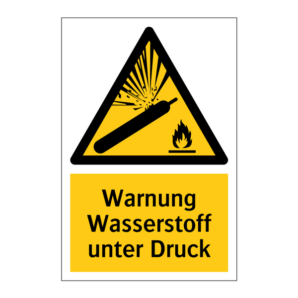 Warnung Wasserstoff unter Druck