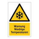 Warnung Niedrige Temperaturen
