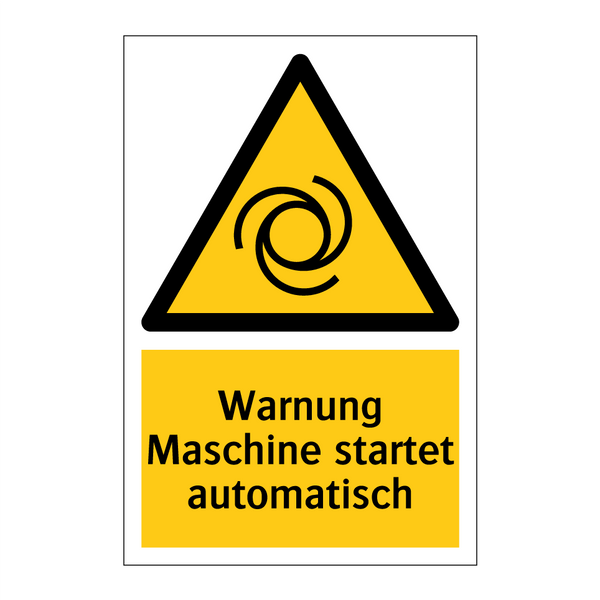 Warnung Maschine startet automatisch