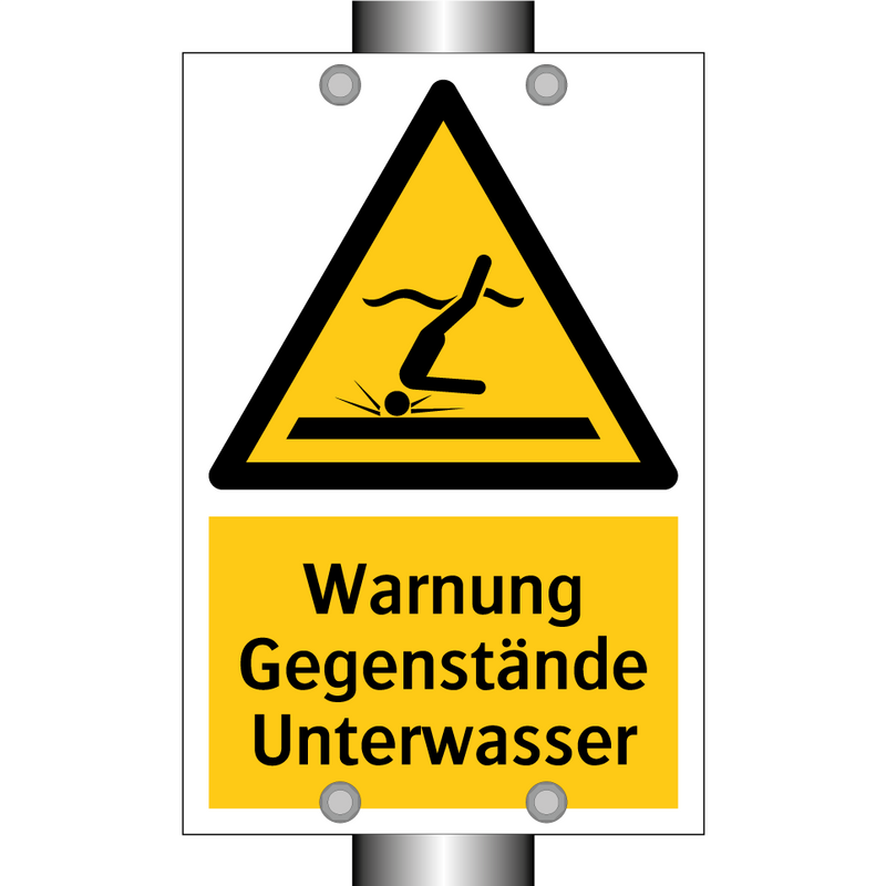 Warnung Gegenstände Unterwasser