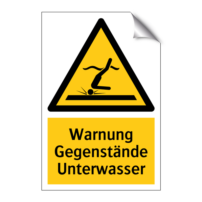 Warnung Gegenstände Unterwasser