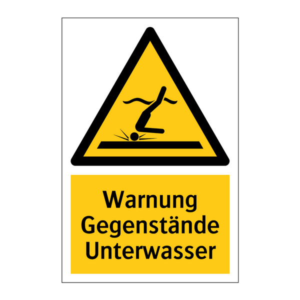 Warnung Gegenstände Unterwasser