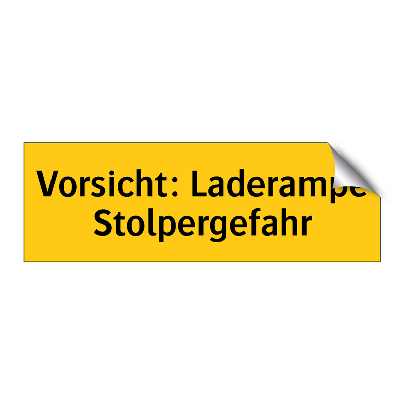 Vorsicht: Laderampe Stolpergefahr