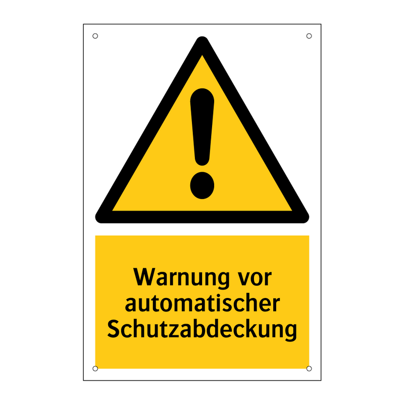 Warnung vor automatischer Schutzabdeckung