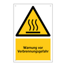 Warnung vor Verbrennungsgefahr