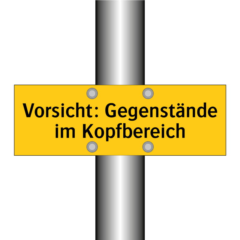 Vorsicht: Gegenstände im Kopfbereich