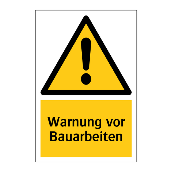 Warnung vor Bauarbeiten
