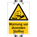 Warnung vor ätzenden Stoffen