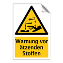 Warnung vor ätzenden Stoffen