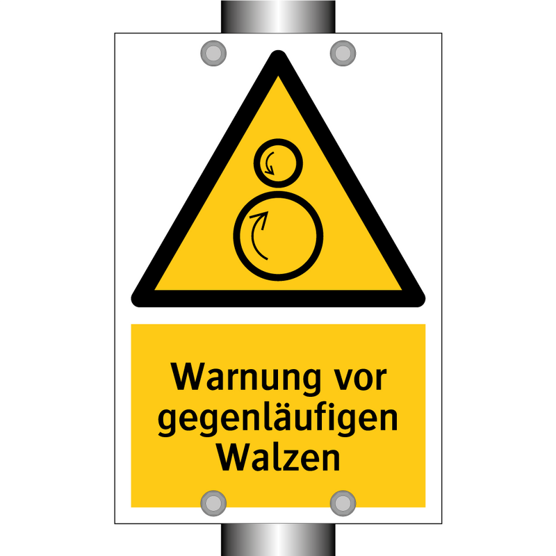 Warnung vor gegenläufigen Walzen