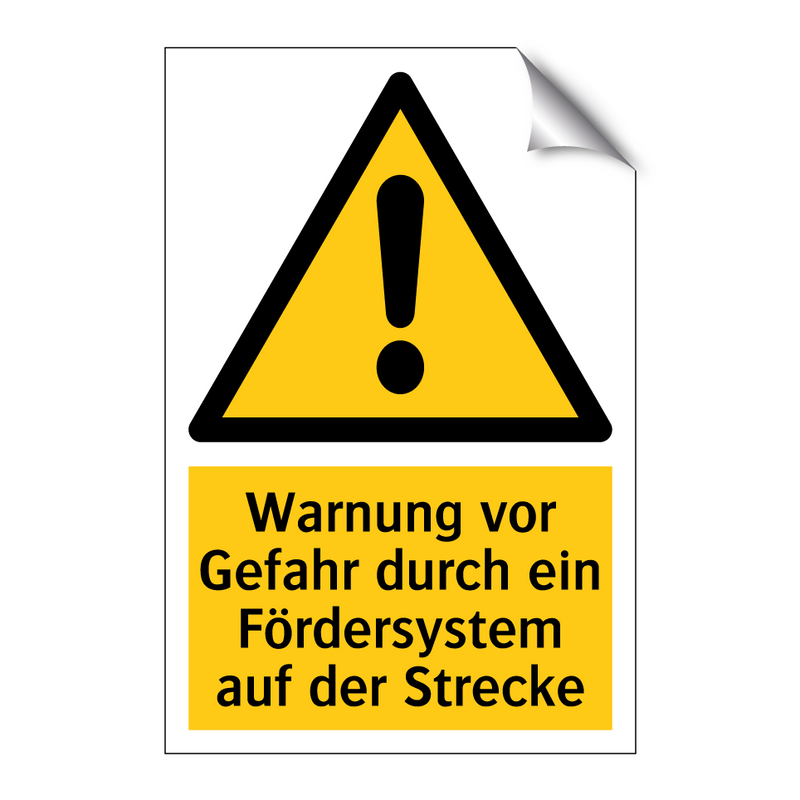 Warnung vor Gefahr durch ein Fördersystem auf der Strecke