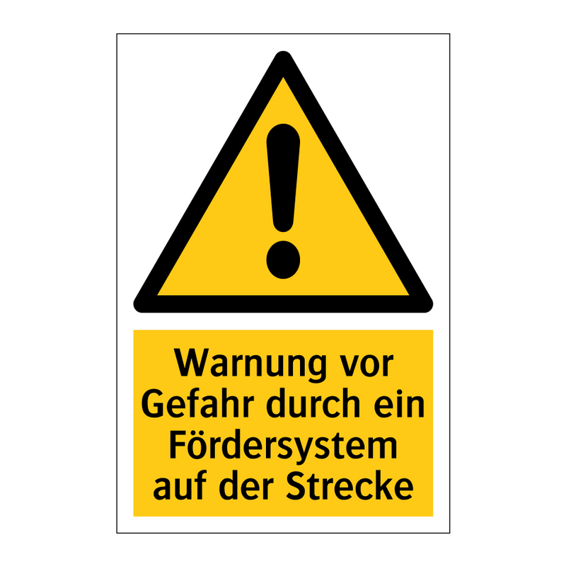 Warnung vor Gefahr durch ein Fördersystem auf der Strecke