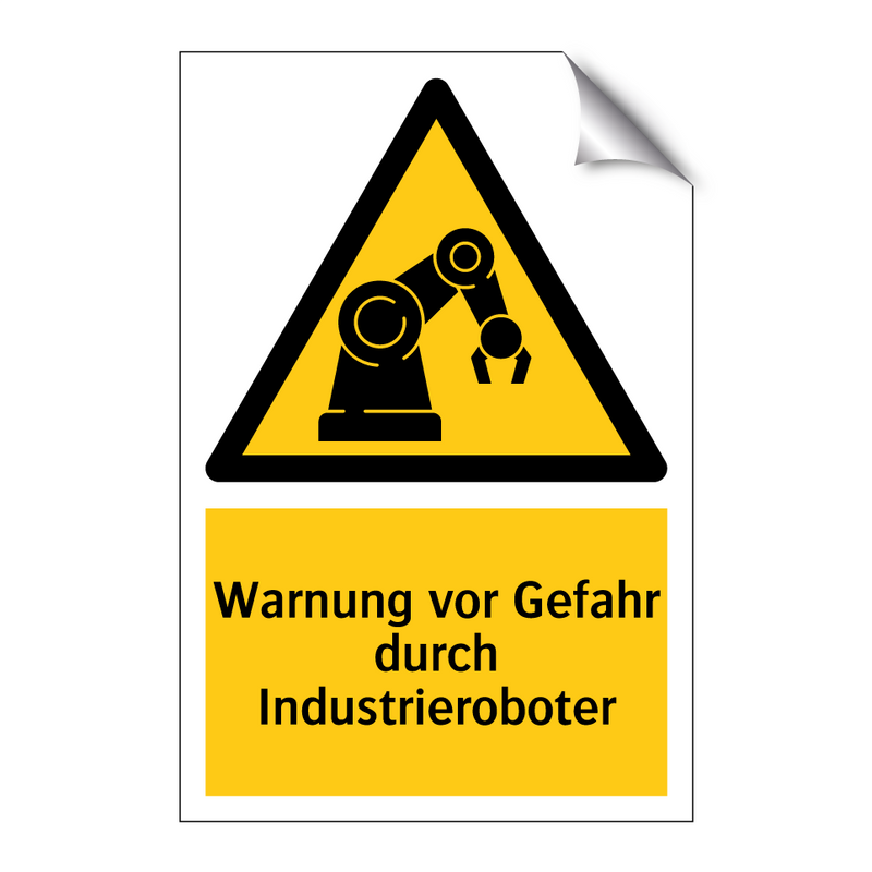 Warnung vor Gefahr durch Industrieroboter