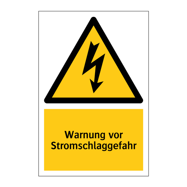 Warnung vor Stromschlaggefahr