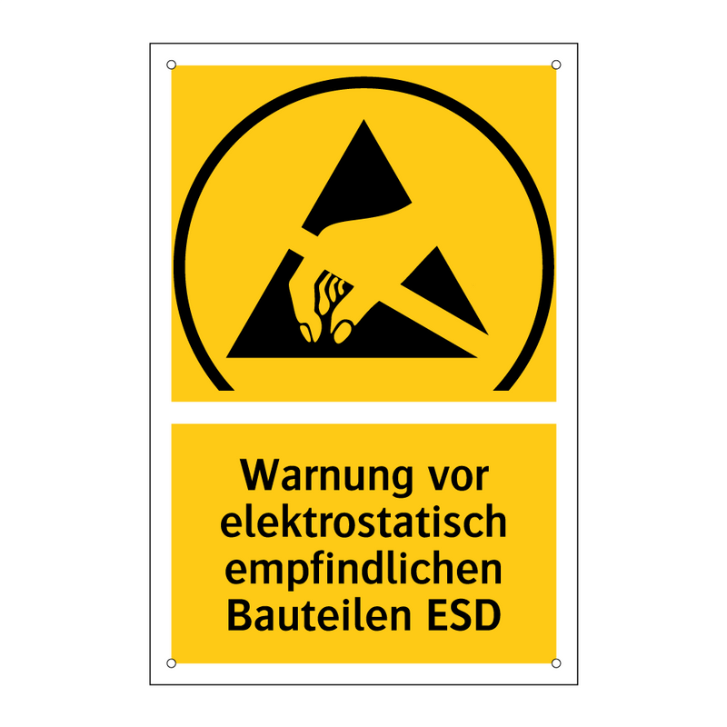 Warnung vor elektrostatisch empfindlichen Bauteilen ESD
