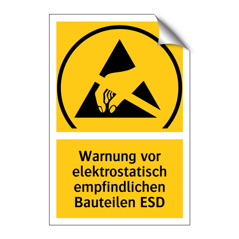 Warnung vor elektrostatisch empfindlichen Bauteilen ESD