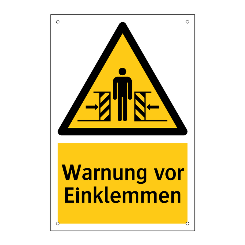 Warnung vor Einklemmen