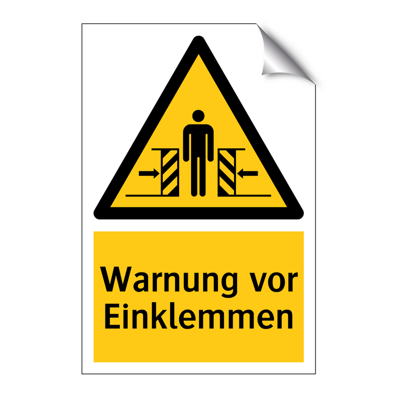 Warnung vor Einklemmen