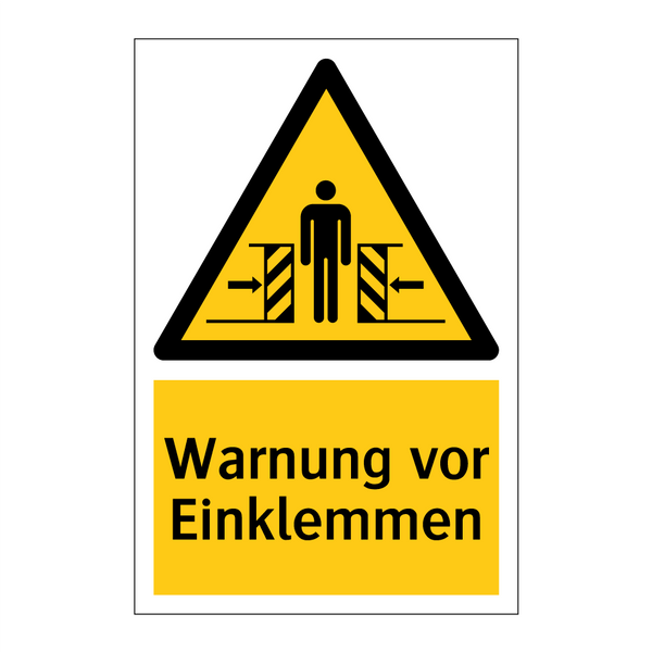 Warnung vor Einklemmen