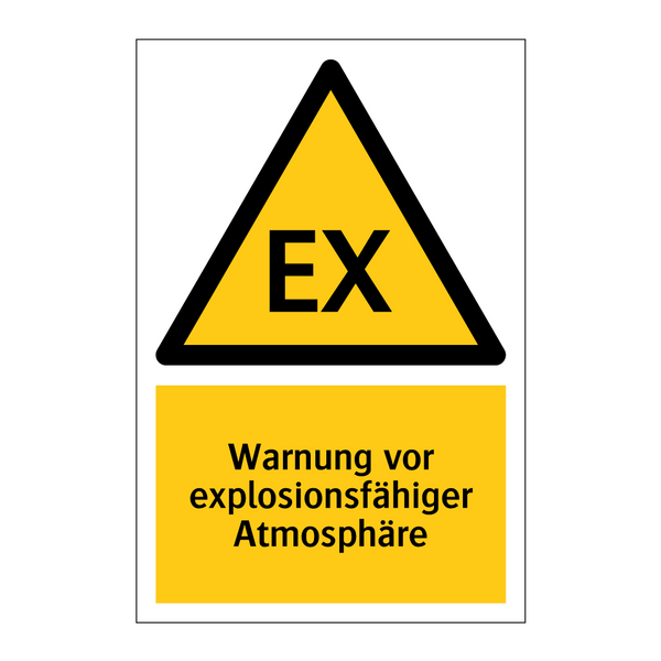 Warnung vor explosionsfähiger Atmosphäre