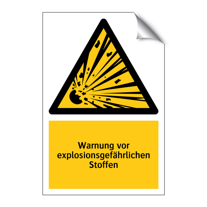 Warnung vor explosionsgefährlichen Stoffen