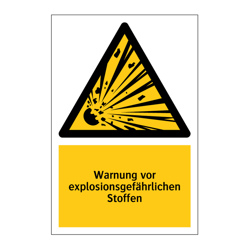 Warnung vor explosionsgefährlichen Stoffen