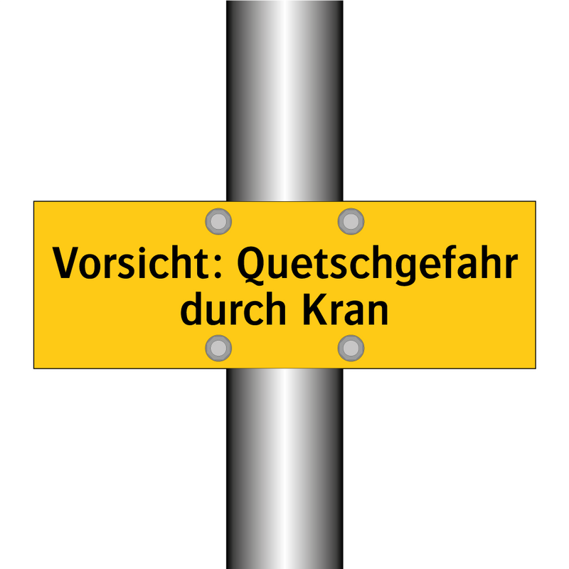 Vorsicht: Quetschgefahr durch Kran