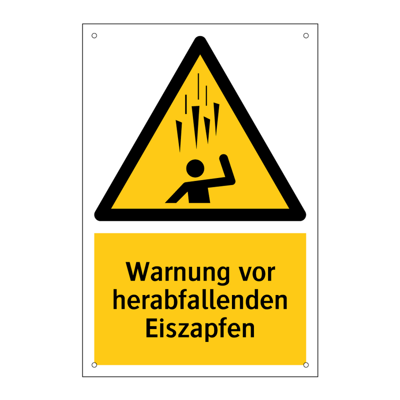 Warnung vor herabfallenden Eiszapfen