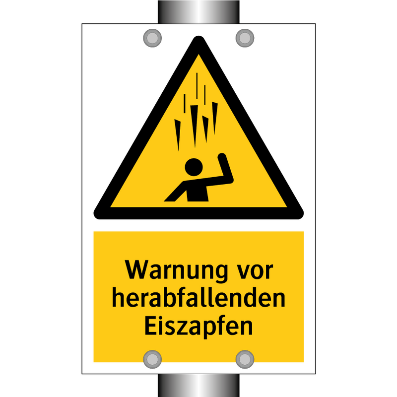 Warnung vor herabfallenden Eiszapfen