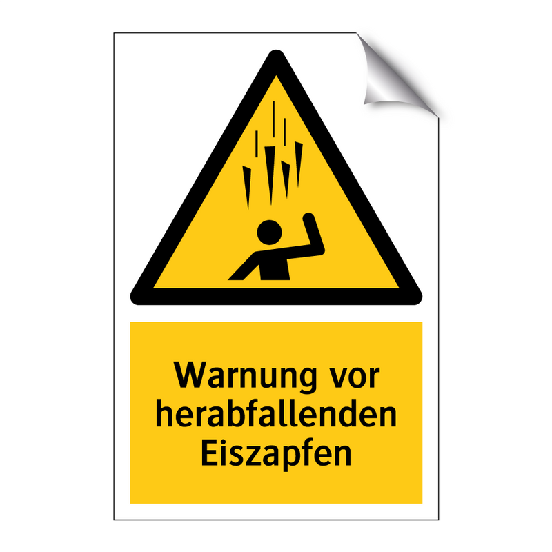 Warnung vor herabfallenden Eiszapfen
