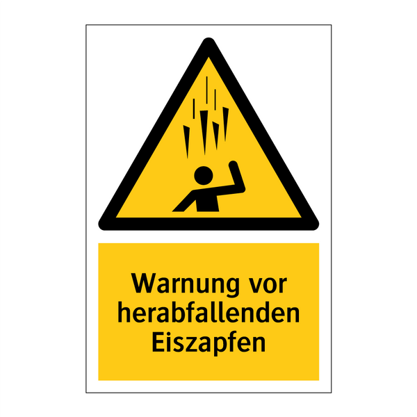 Warnung vor herabfallenden Eiszapfen