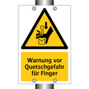 Warnung vor Quetschgefahr für Finger