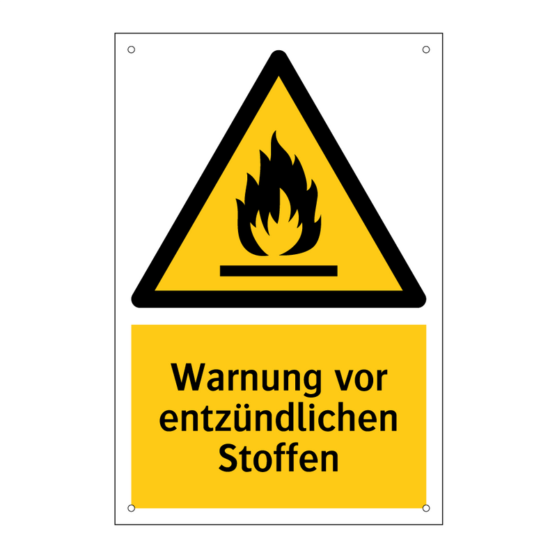 Warnung vor entzündlichen Stoffen
