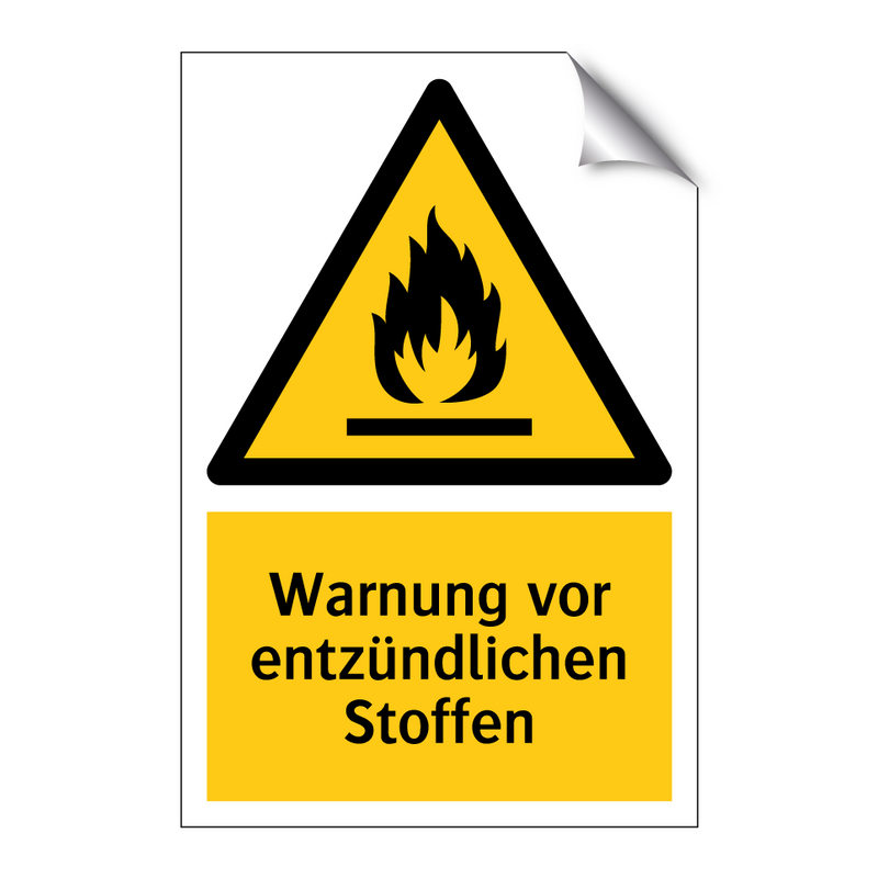 Warnung vor entzündlichen Stoffen
