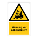 Warnung vor Gabelstaplern