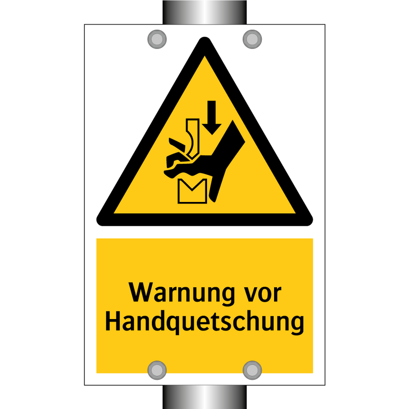 Warnung vor Handquetschung