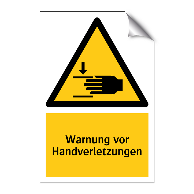 Warnung vor Handverletzungen