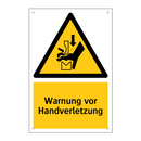 Warnung vor Handverletzung