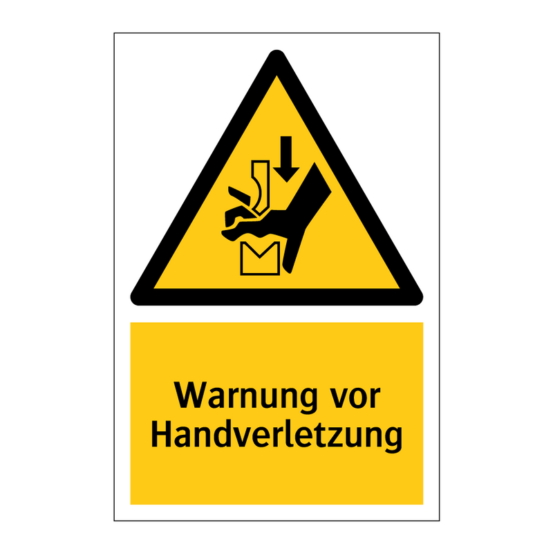 Warnung vor Handverletzung